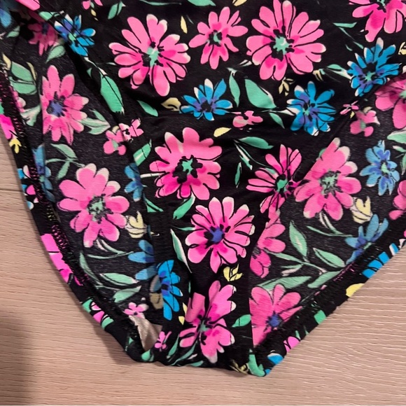 Speedo Women’s Black Pink Floral One Piece Swimsuit Vintage 90s Size 6 Beach - Picture 3 of 16